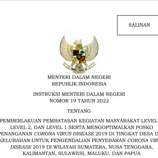 Salinan Instruksi Menteri Dalam Negeri Nomor 19 Tahun 2022