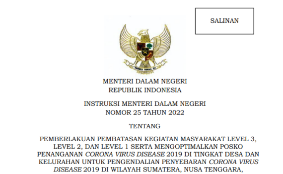 Salinan Instruksi Menteri Dalam Negeri Nomor 25 Tahun 2022